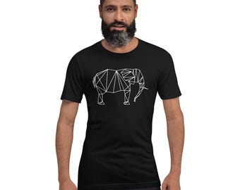 Geometric Elephant T-Shirt, Modern Graphic Tee.