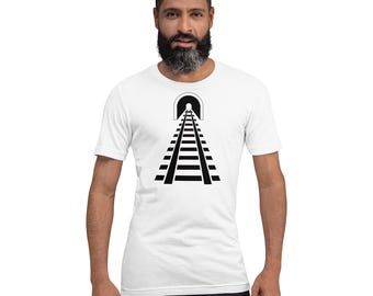 Tunnel Railroad Graphic T-Shirt, 100% Cotton.