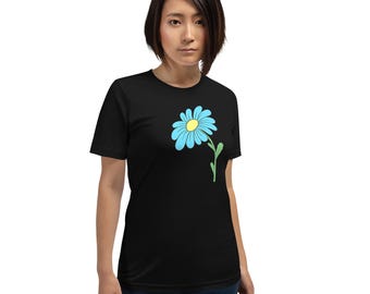 Blue Daisy T-Shirt - 100% Cotton Graphic Tee