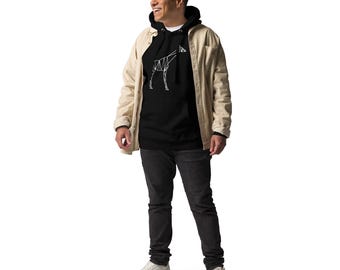 Geometric Giraffe Hoodie, Modern Streetwear.