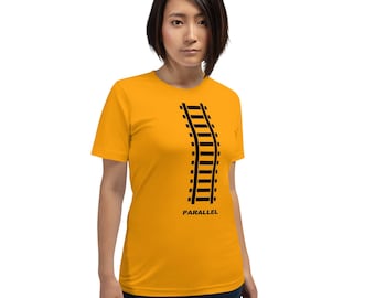 Parallel Rails Graphic T-Shirt: 100% Cotton
