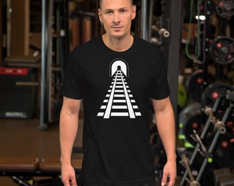 Tunnel Railroad Graphic T-Shirt, 100% Cotton.