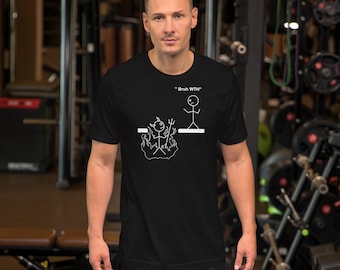 Bruh WTH T-shirt, rolig streckfigurs-t-shirt med grafik.
