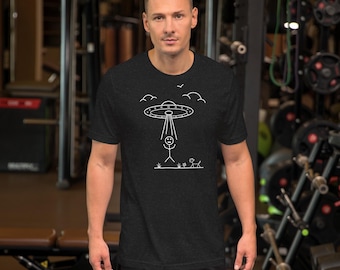 UFO-kidnappning T-shirt | Rolig utomjordisk grafisk T-shirt.