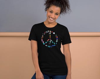 Peace Sign T-Shirt | Colorful Graphic Tee, Soft Cotton.