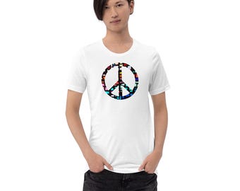 Peace Sign T-Shirt: Colorful Graphic Tee, Soft Cotton.
