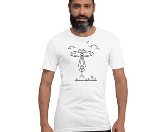 UFO-kidnappning T-shirt | Grafisk t-shirt med utomjordiskt rymdskepp.