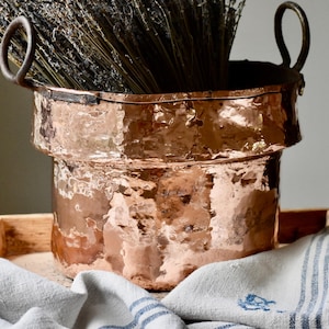 Old Lovely Rustic French Farmhouse Copper Pot