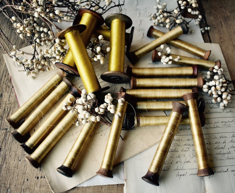 Lovely Vintage French Silk Thread Bobbins