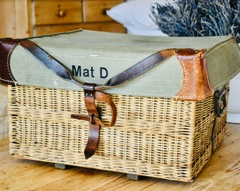 Great Old Swiss Military Wicker Basket