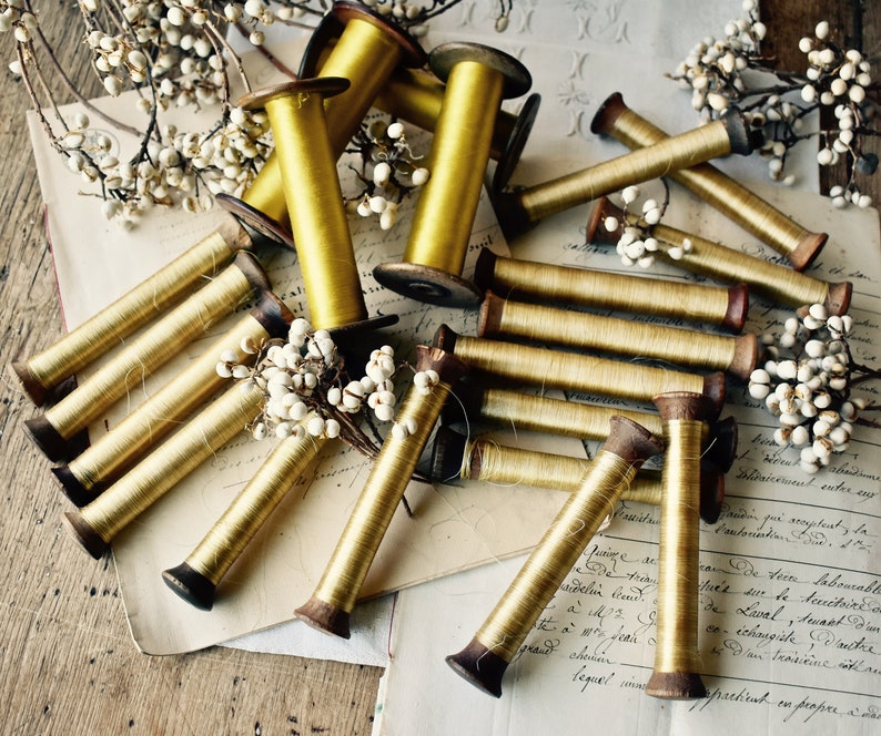Lovely Vintage French Silk Thread Bobbins