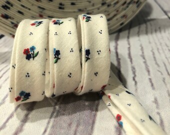 2.35 per yard 100/% Cotton Homemade 12 inch Double Fold Brown and White Splatter Print Bias Tape