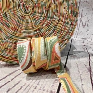 Bias Tape - 1/2 inch - Double Fold -  Whimiscal, Abstract Print - Homemade - 100% Cotton - 2.35 per yard