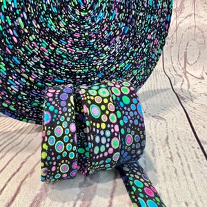 Bias Tape - 1/2 inch - Double Fold -  Blues, Greens and Purples Print - Homemade - 100% Cotton - 2.35 per yard