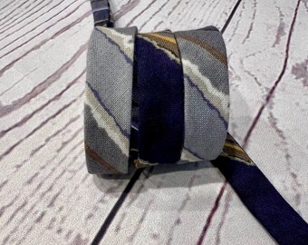 Bias Tape - 1/2 inch - Double Fold -  Dark Purple, Gray and Brown Striped Print - Homemade - 100% Cotton - 2.35 per yard