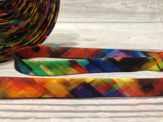 Bias Tape 1/2 Inch Double Fold Multi Colored Print Homemade 100