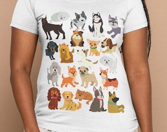 Dog breeds different apparel design t-shirt - Download and Print