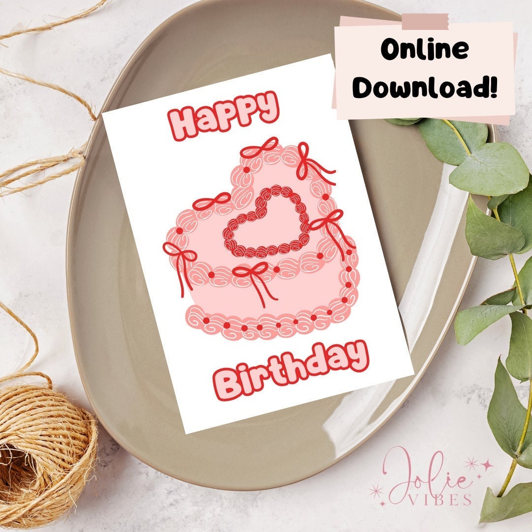 Vintage Happy Birthday Card - Download and Print - Etsy