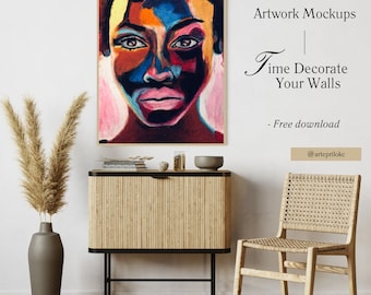 African Woman Portrait | Digital Wall Art | Modern Boho Print | Afrocentric Home Decor | Printable Art for Living Room