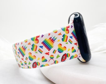 Happiest Place Rainbow Watch Band compatible with Apple Watch Fitbit Samsung