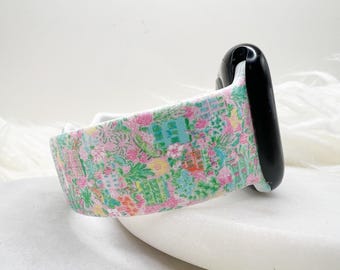 Lilly inspiriertes Blumen Uhrenarmband kompatibel für Apple Watch Fitbit, Samsung Samsung