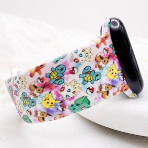 Cinturino per orologio con motivo a cartoni animati compatibile con Apple, Samsung, Fitbit