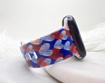 Patriotic Hearts Watch Band compatible with Apple Watch Fitbit Samsung