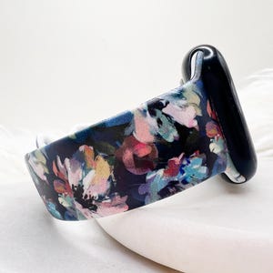 Printed Watercolor Flowers Watch Band compatible with Apple Watch Fitbit Samsung