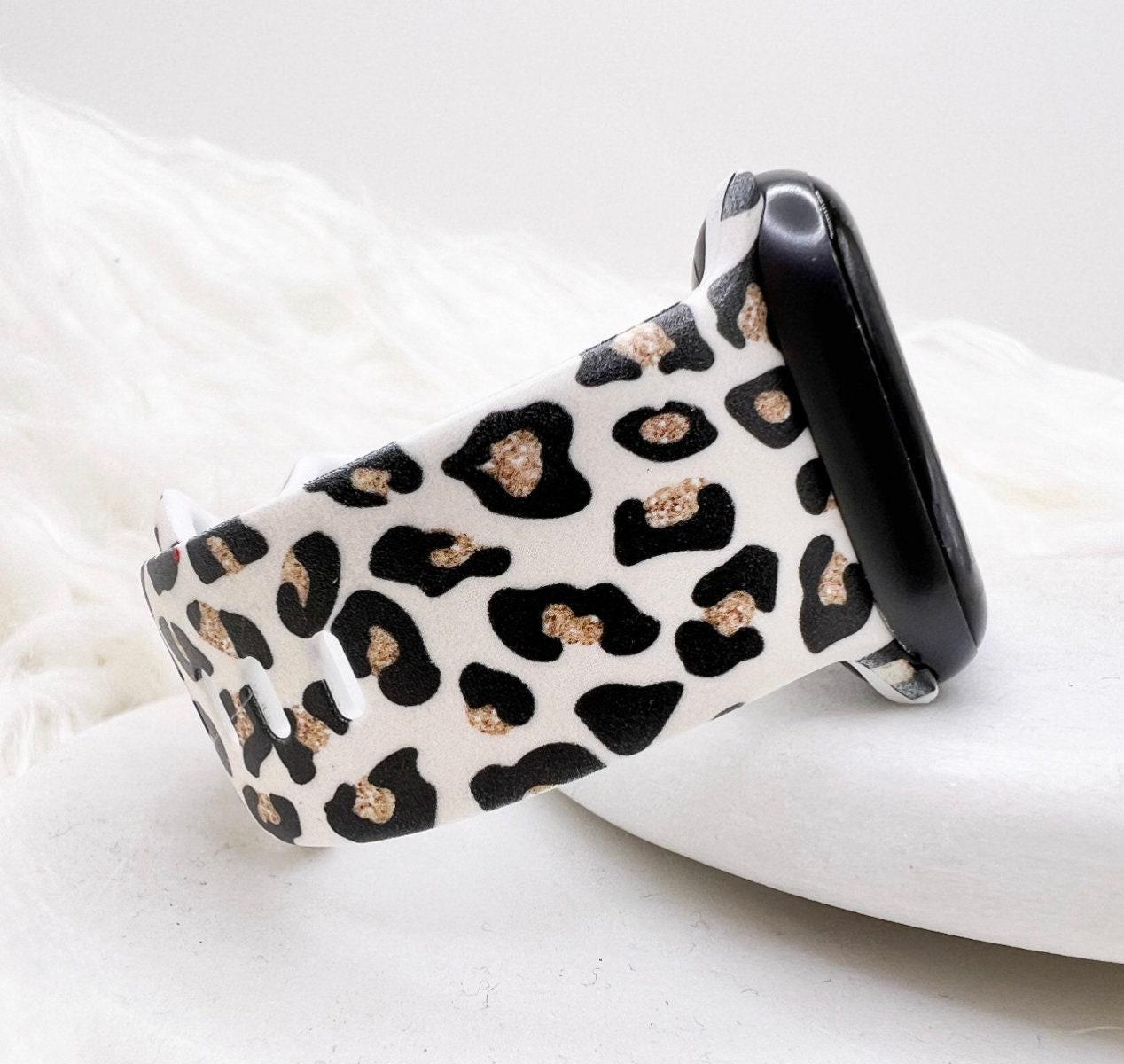 Disco Leopard Black & White Apple Watch Band Cow Print Apple Watch Band Black and White Watch Strap 38mm  main image 2