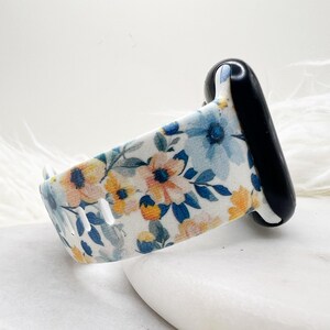 Printed Watercolor Flowers Watch Band compatible with Apple Watch Fitbit Samsung