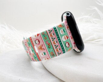 Christmas Faith Joy Love Reindeer Silicone Watch Band compatible with Apple Watch Fitbit Samsung