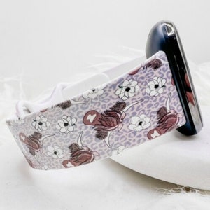Leopard Highland Cow Watch Band compatible with Apple Watch Fitbit Samsung