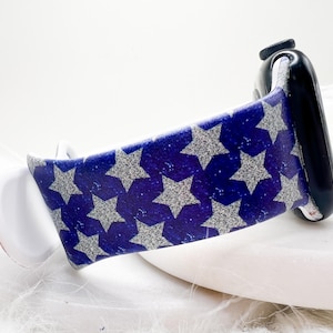 Uhrenarmband mit Bedruckung Glitter American Flagge passend für Apple Watch Fitbit und Samsung Galaxy S5 Bild 2