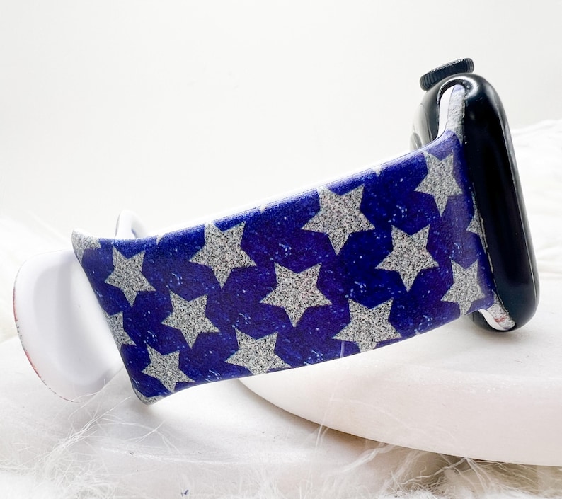 Uhrenarmband mit Bedruckung Glitter American Flagge passend für Apple Watch Fitbit und Samsung Galaxy S5 Bild 2