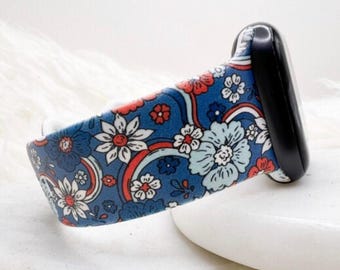 Muted Patriotic Rainbows & Flowers Watch Band compatible with Apple Watch Fitbit Samsung Garmin
