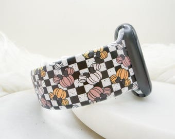 Checkered Mouse Halloween Watch Band compatible with Apple Watch Fitbit Samsung Garmin