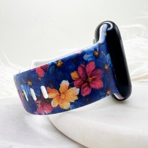 Printed Watercolor Flowers Watch Band compatible with Apple Watch Fitbit Samsung