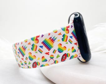 Happiest Place Rainbow Watch Band compatible with Apple Watch Fitbit Samsung