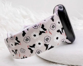 Holstein Floral Cow Watch Band compatible with Apple Watch Fitbit Samsung