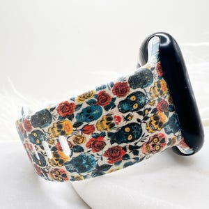 Day of Dead Skull Watch Band compatible with Apple Watch Fitbit Samsung