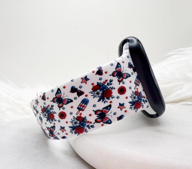 Patriotic Butterflies Watch Band compatible with Apple Watch Fitbit Samsung Garmin image 1