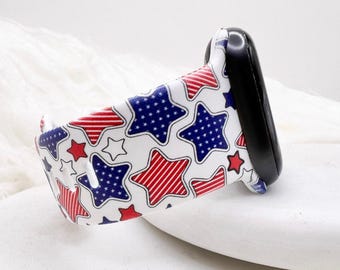 Patriotic Stars Watch Band compatible with Apple Watch Fitbit Samsung Garmin