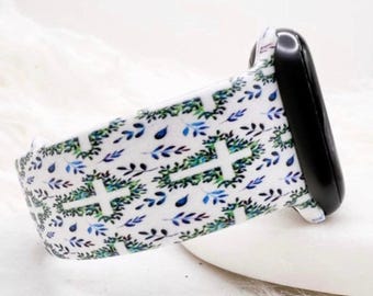 Floral Cross Watch Band compatible with Apple Watch Fitbit Samsung