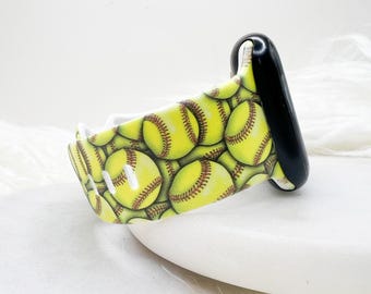 Softball Watch Band compatible with Apple Watch Fitbit Samsung Garmin
