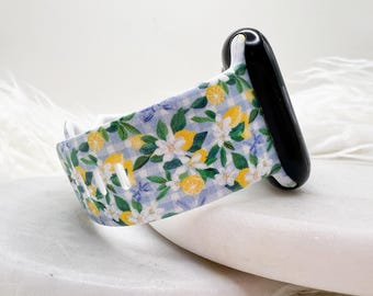 Pulseira Lemon & Plaid compatível com Apple Watch, Fitbit e Samsung.
