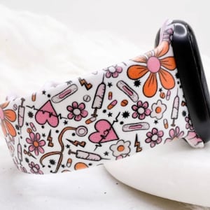 Retro Doctor Nurse Watch Band compatible with Apple Watch Fitbit Samsung