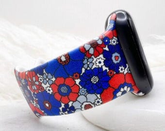 Patriotic Flowers Watch Band compatible with Apple Watch Fitbit Samsung