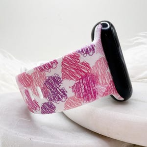 Scribble Hearts Watch Band compatible with Apple Watch Fitbit Samsung