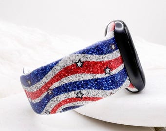Patriotic Stars Watch Band compatible with Apple Watch Fitbit Samsung Garmin