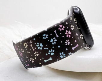 Pastel Paw klockarmband kompatibelt med Apple Watch Fitbit Samsung Garmin